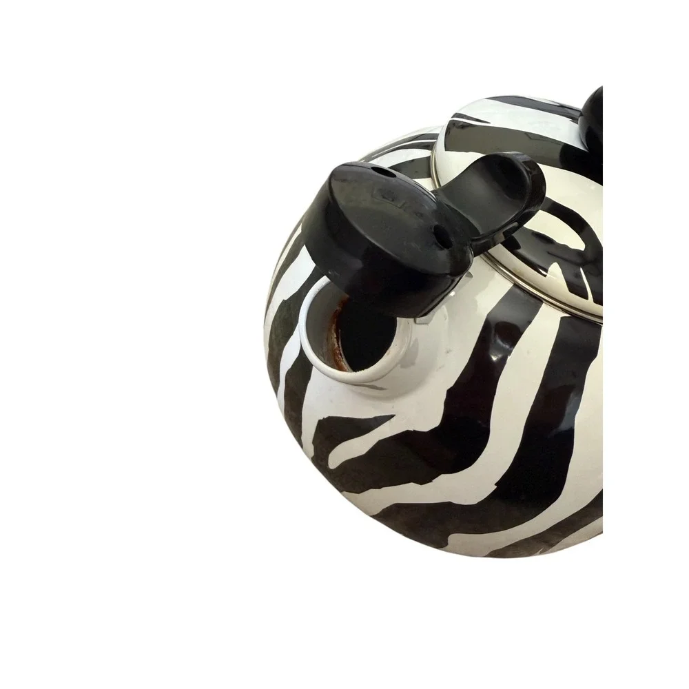 Supreme ZEBRA Whistling Enamel Tea Kettle 2.3q VTG Inspired Animal Print Unique